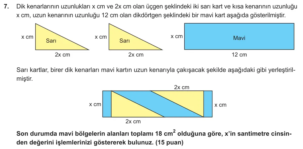 9. Sınıf Matematik 2025-2026 1. Dönem 1. Yazılı Ortak Sınav 7. Soru (Öğle Oturumu) görseli