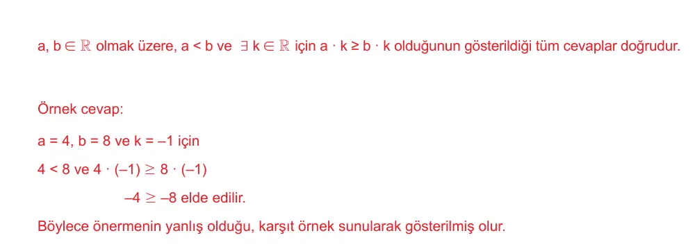 9. Sınıf Matematik 2025-2026 1. Dönem 1. Yazılı Ortak Sınav 6. Soru (Sabah Oturumu, Mazeret Sınavı) resmi çözüm görseli