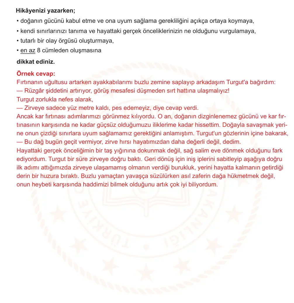 10. Sınıf Türk Dili ve Edebiyatı 2025-2026 2. Dönem 1. Yazılı Ortak Sınav 8. Soru (Öğle Oturumu) resmi çözüm görseli
