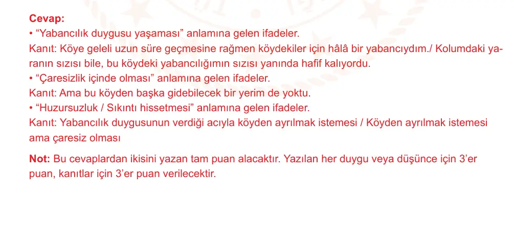 10. Sınıf Türk Dili ve Edebiyatı 2025-2026 2. Dönem 1. Yazılı Ortak Sınav 3. Soru (Öğle Oturumu) resmi çözüm görseli
