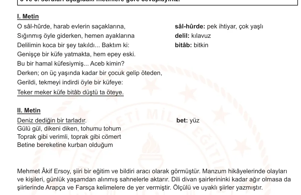 10. Sınıf Türk Dili ve Edebiyatı 2025-2026 2. Dönem 1. Yazılı Ortak Sınav 4. Soru (Öğle Oturumu) resmi çözüm görseli (2/2)