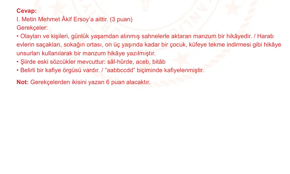 10. Sınıf Türk Dili ve Edebiyatı 2025-2026 2. Dönem 1. Yazılı Ortak Sınav 5. Soru (Öğle Oturumu) resmi çözüm görseli