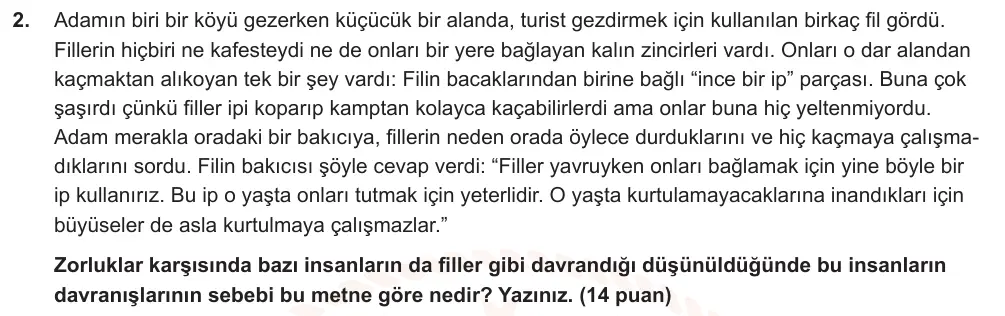 10. Sınıf Türk Dili ve Edebiyatı 2025-2026 2. Dönem 1. Yazılı Ortak Sınav 2. Soru (Sabah Oturumu) görseli