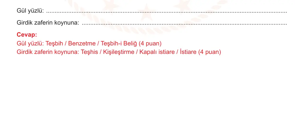 10. Sınıf Türk Dili ve Edebiyatı 2025-2026 2. Dönem 1. Yazılı Ortak Sınav 5. Soru (Sabah Oturumu) resmi çözüm görseli