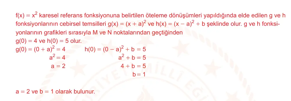 10. Sınıf Matematik 2025-2026 2. Dönem 1. Yazılı Ortak Sınav 2. Soru (Öğle Oturumu, Mazeret Sınavı) resmi çözüm görseli
