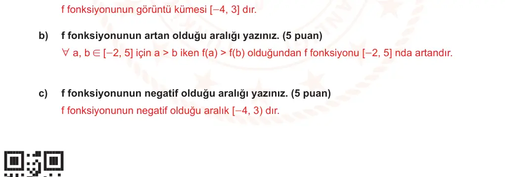 10. Sınıf Matematik 2025-2026 2. Dönem 1. Yazılı Ortak Sınav 1. Soru (Öğle Oturumu) resmi çözüm görseli