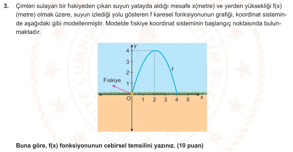 10. Sınıf Matematik 2025-2026 2. Dönem 1. Yazılı Ortak Sınav 3. Soru (Sabah Oturumu, Mazeret Sınavı) görseli