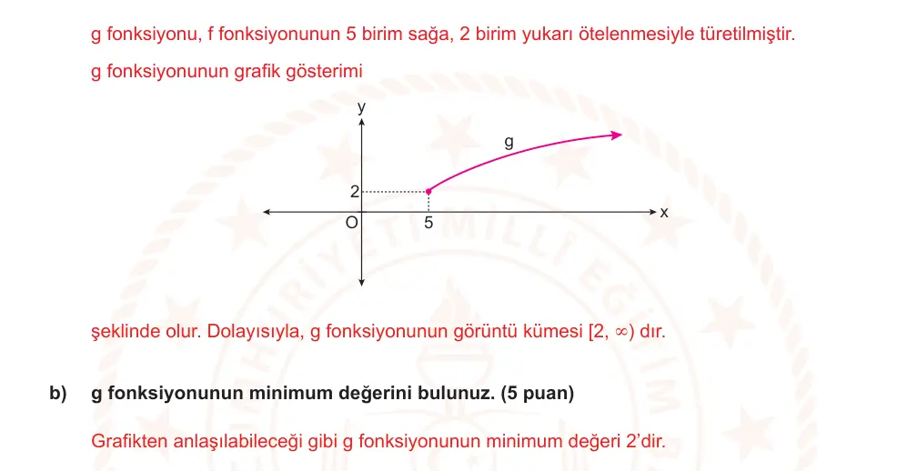 10. Sınıf Matematik 2025-2026 2. Dönem 1. Yazılı Ortak Sınav 5. Soru (Sabah Oturumu, Mazeret Sınavı) resmi çözüm görseli