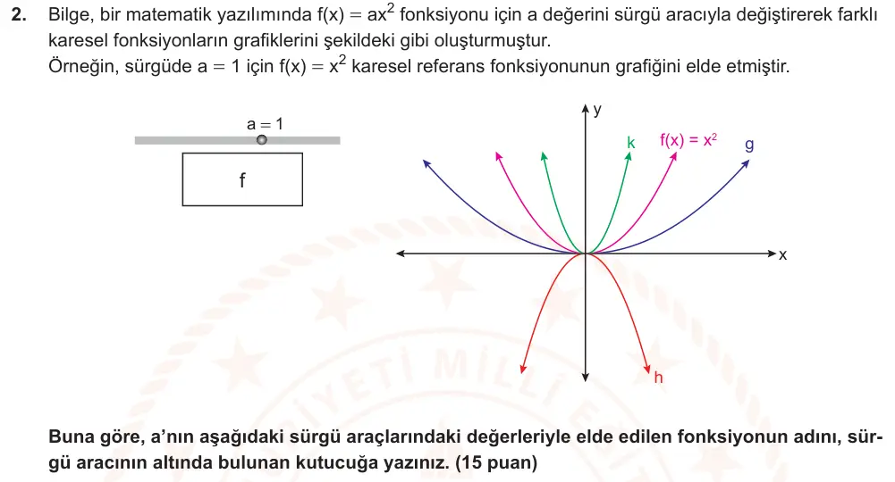 10. Sınıf Matematik 2025-2026 2. Dönem 1. Yazılı Ortak Sınav 2. Soru (Sabah Oturumu) görseli