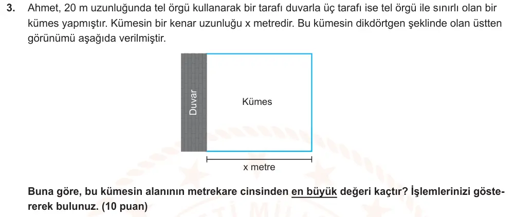 10. Sınıf Matematik 2025-2026 2. Dönem 1. Yazılı Ortak Sınav 3. Soru (Sabah Oturumu) görseli