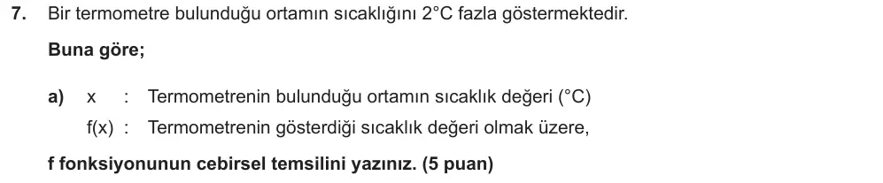 10. Sınıf Matematik 2025-2026 2. Dönem 1. Yazılı Ortak Sınav 7. Soru (Sabah Oturumu) görseli