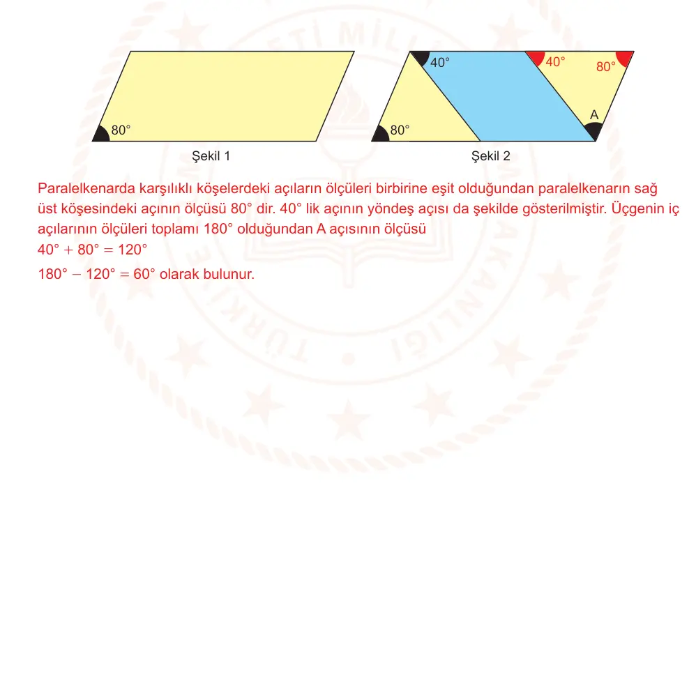 6. Sınıf Matematik 2025-2026 2. Dönem 1. Yazılı Ortak Sınav 5. Soru (Öğle Oturumu, Mazeret Sınavı) resmi çözüm görseli