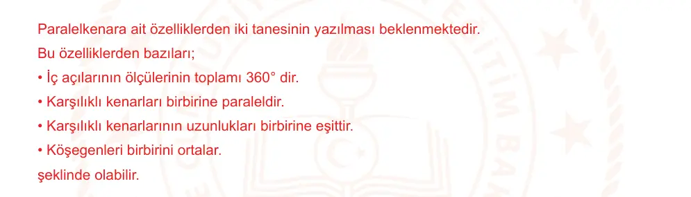 6. Sınıf Matematik 2025-2026 2. Dönem 1. Yazılı Ortak Sınav 6. Soru (Öğle Oturumu, Mazeret Sınavı) resmi çözüm görseli