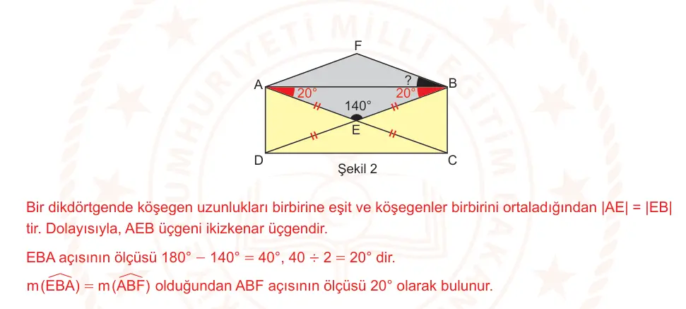 6. Sınıf Matematik 2025-2026 2. Dönem 1. Yazılı Ortak Sınav 8. Soru (Öğle Oturumu, Mazeret Sınavı) resmi çözüm görseli