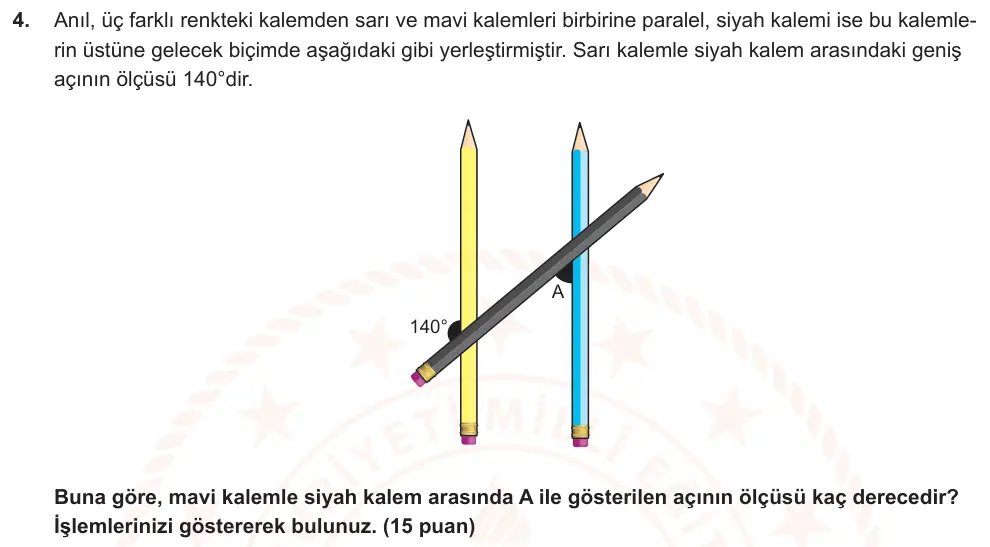 6. Sınıf Matematik 2025-2026 2. Dönem 1. Yazılı Ortak Sınav 4. Soru (Öğle Oturumu) görseli