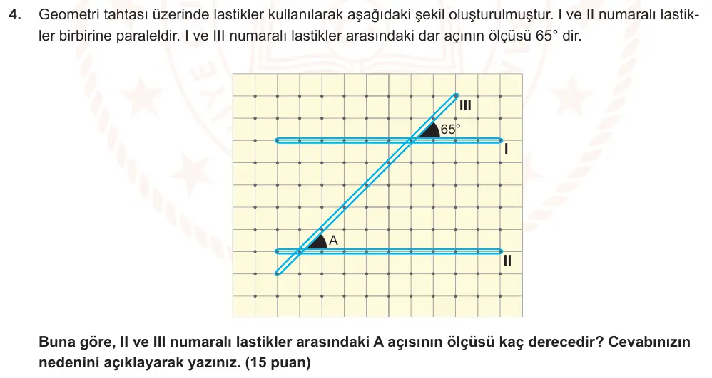 6. Sınıf Matematik 2025-2026 2. Dönem 1. Yazılı Ortak Sınav 4. Soru (Sabah Oturumu, Mazeret Sınavı) görseli
