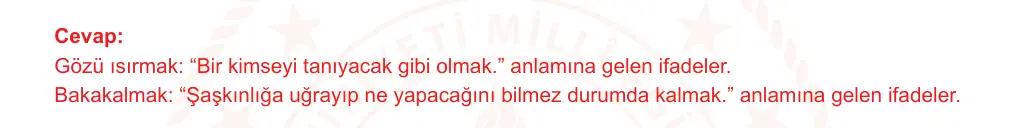 6. Sınıf Türkçe 2025-2026 2. Dönem 1. Yazılı Ortak Sınav 1. Soru (Öğle Oturumu) resmi çözüm görseli