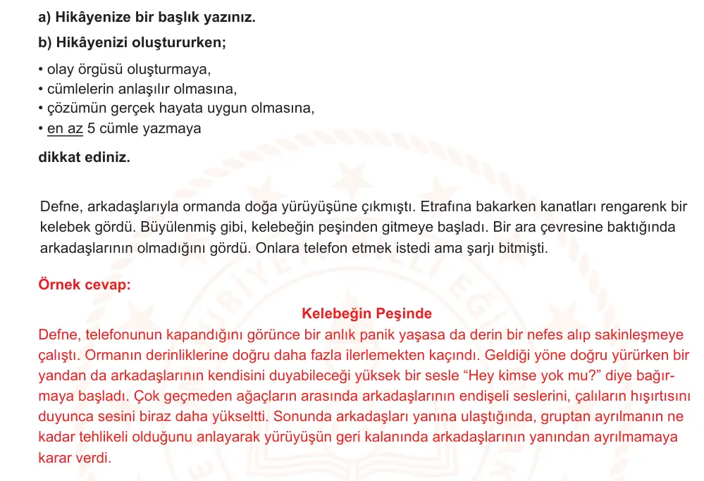 6. Sınıf Türkçe 2025-2026 2. Dönem 1. Yazılı Ortak Sınav 8. Soru (Öğle Oturumu) resmi çözüm görseli