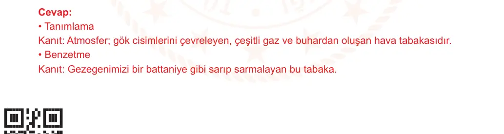 6. Sınıf Türkçe 2025-2026 2. Dönem 1. Yazılı Ortak Sınav 2. Soru (Sabah Oturumu, Mazeret Sınavı) resmi çözüm görseli