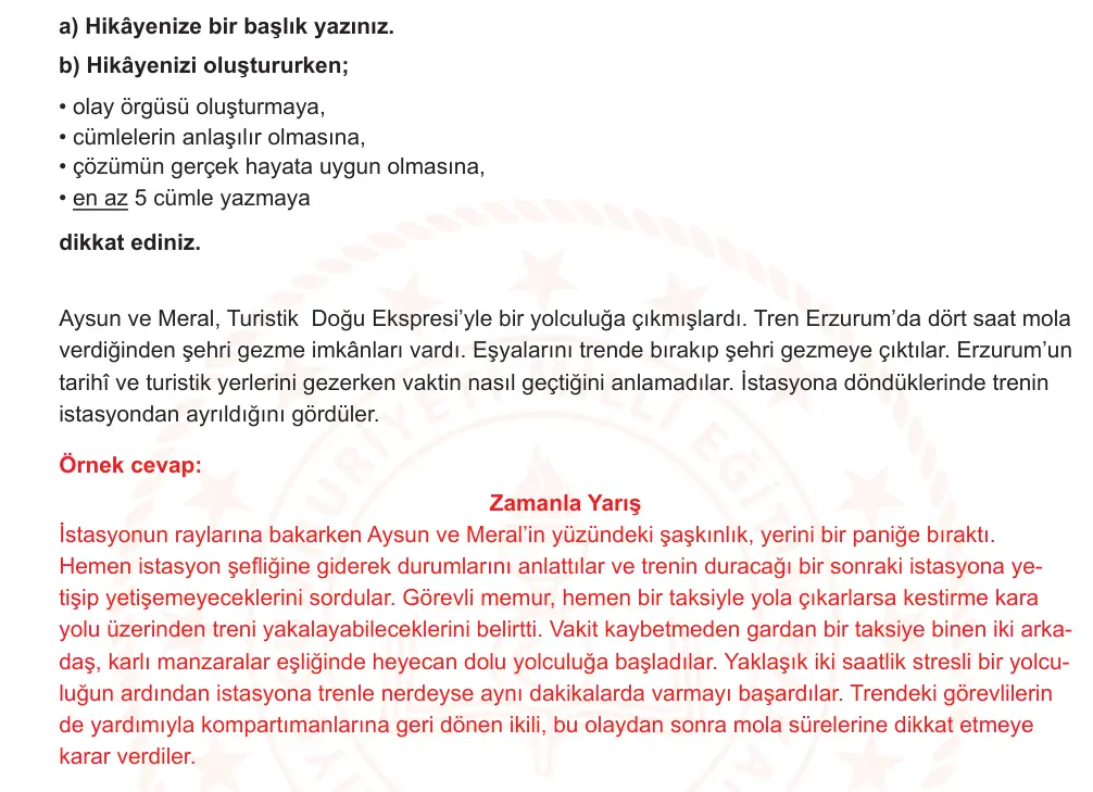 6. Sınıf Türkçe 2025-2026 2. Dönem 1. Yazılı Ortak Sınav 8. Soru (Sabah Oturumu) resmi çözüm görseli