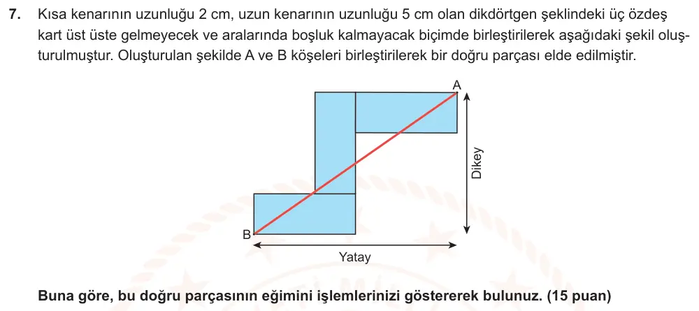 8. Sınıf Matematik 2025-2026 2. Dönem 1. Yazılı Ortak Sınav 7. Soru (Öğle Oturumu) görseli