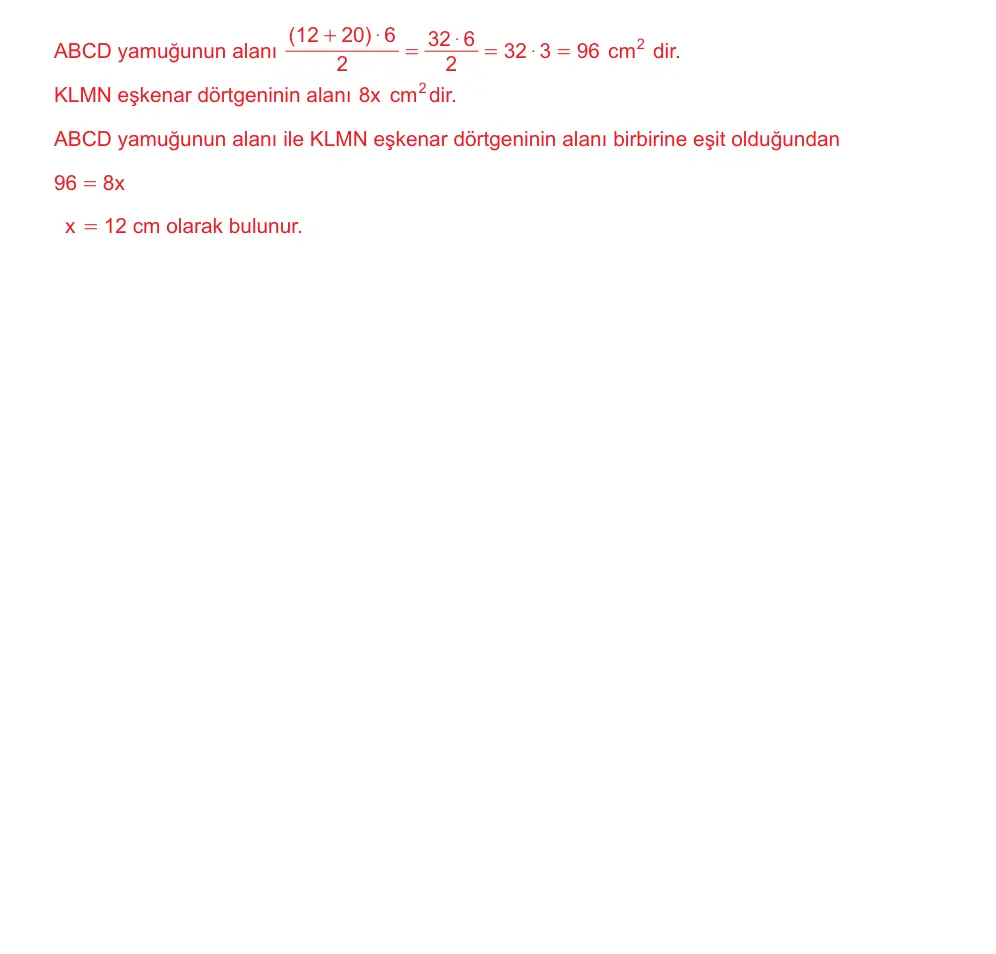 7. Sınıf Matematik 2025-2026 2. Dönem 2. Yazılı Ortak Sınav 7. Soru (Öğle Oturumu) resmi çözüm görseli