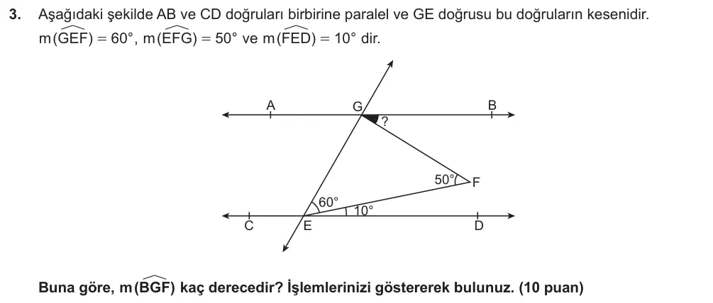 7. Sınıf Matematik 2025-2026 2. Dönem 2. Yazılı Ortak Sınav 3. Soru (Sabah Oturumu) görseli