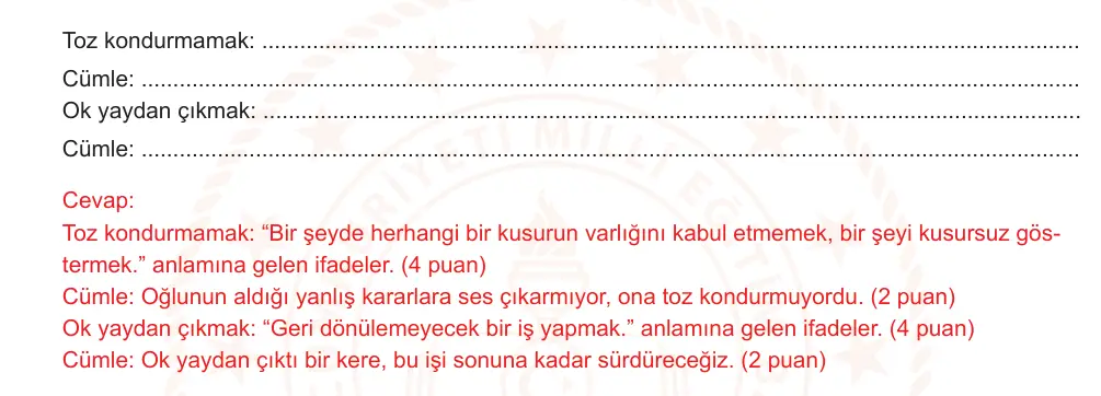 9. Sınıf Türk Dili ve Edebiyatı 2025-2026 2. Dönem 2. Yazılı Ortak Sınav 1. Soru (Sabah Oturumu) resmi çözüm görseli