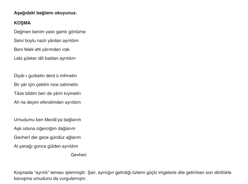 10. Sınıf Türk Dili ve Edebiyatı 2025-2026 1. Dönem 1. Yazılı 4. Soru (Yazılıya Hazırlanıyorum) görseli (2/2)