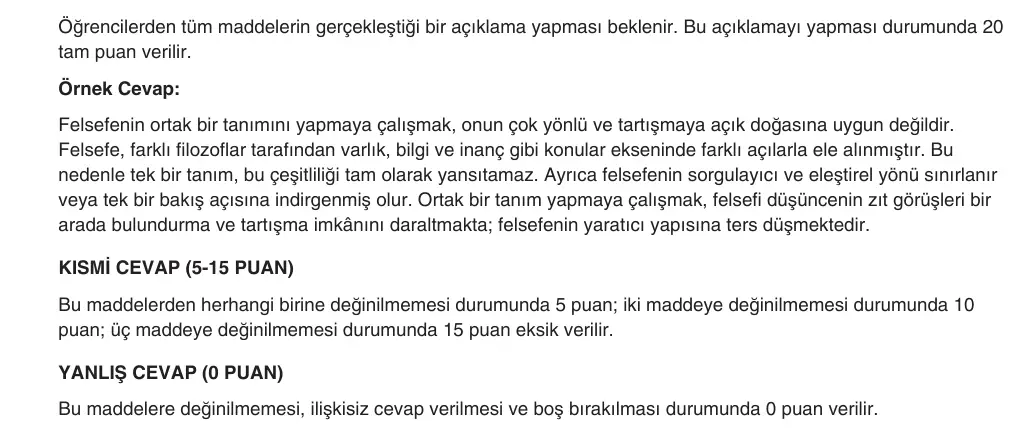 10. Sınıf Felsefe 2025-2026 1. Dönem 1. Yazılı 2. Soru (Yazılıya Hazırlanıyorum) resmi çözüm görseli (2/2)