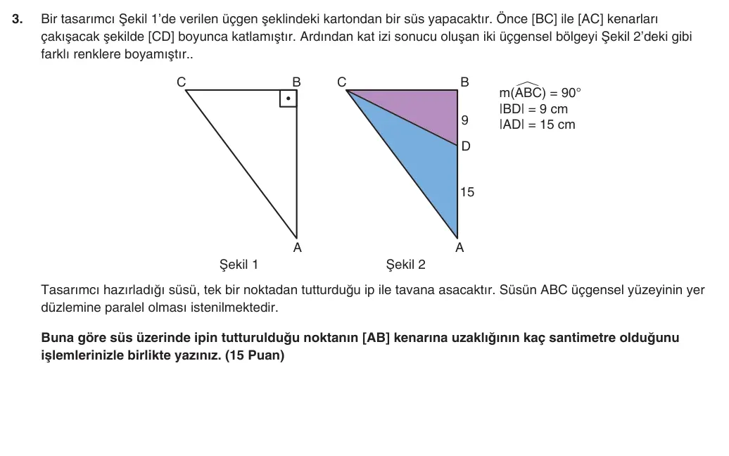 10. Sınıf Matematik 2025-2026 1. Dönem 1. Yazılı 3. Soru (Yazılıya Hazırlanıyorum) görseli