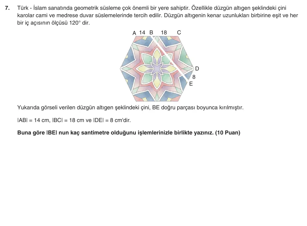 10. Sınıf Matematik 2025-2026 1. Dönem 1. Yazılı 7. Soru (Yazılıya Hazırlanıyorum) görseli