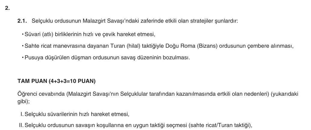 10. Sınıf Tarih 2025-2026 1. Dönem 1. Yazılı 2. Soru (Yazılıya Hazırlanıyorum) resmi çözüm görseli (1/2)