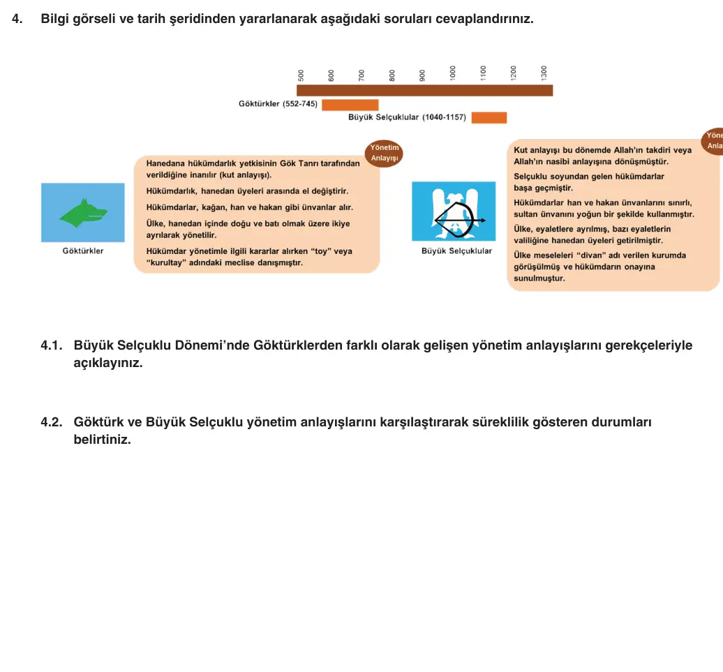 10. Sınıf Tarih 2025-2026 1. Dönem 1. Yazılı 4. Soru (Yazılıya Hazırlanıyorum) görseli