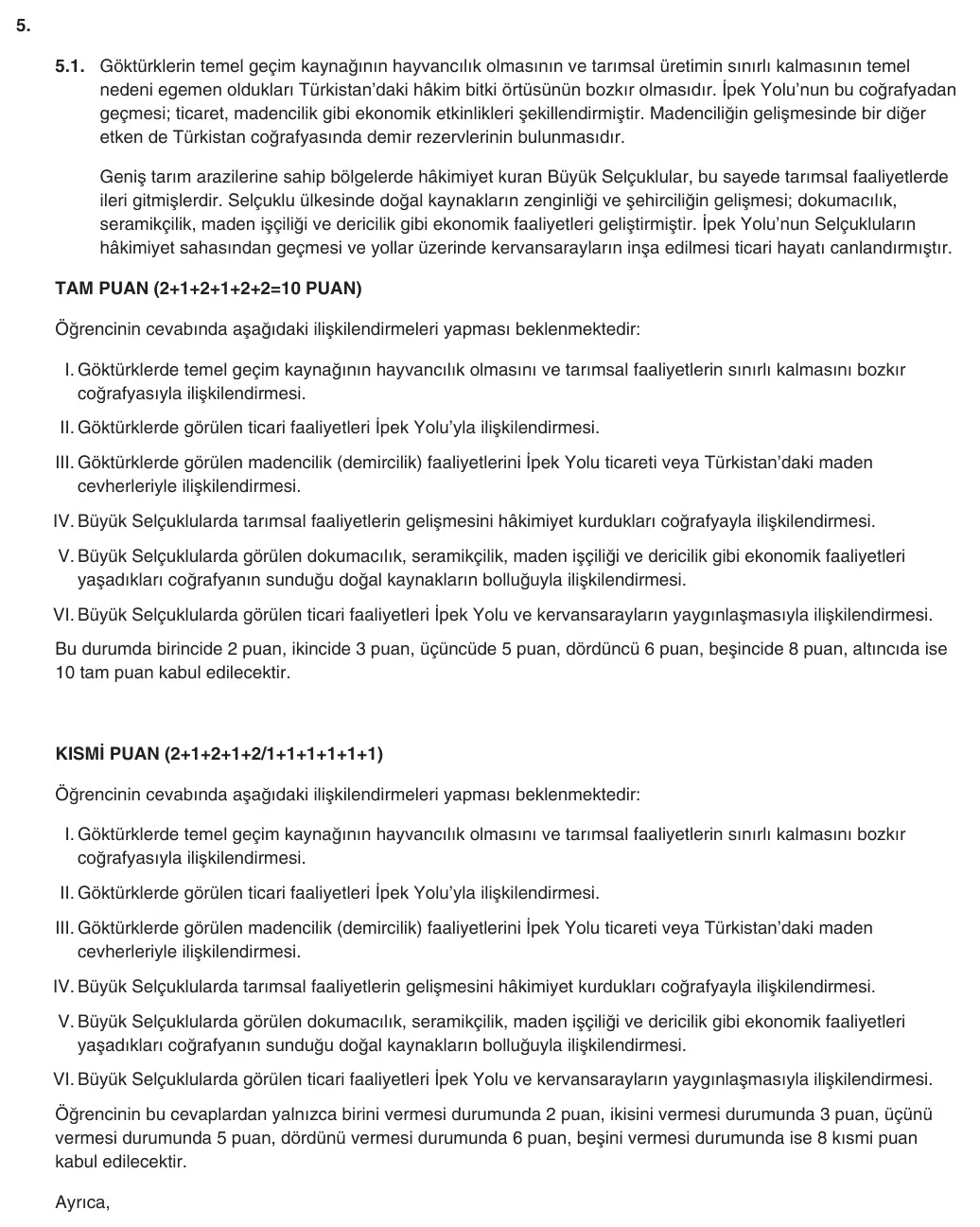 10. Sınıf Tarih 2025-2026 1. Dönem 1. Yazılı 5. Soru (Yazılıya Hazırlanıyorum) resmi çözüm görseli (1/3)