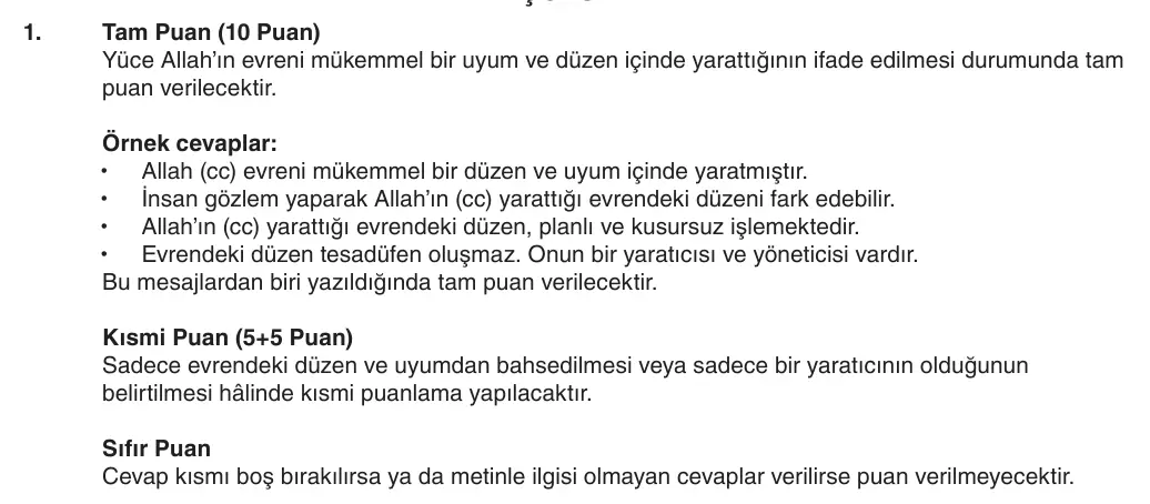 5. Sınıf Din Kültürü ve Ahlak Bilgisi 2025-2026 1. Dönem 1. Yazılı 1. Soru (Yazılıya Hazırlanıyorum) resmi çözüm görseli