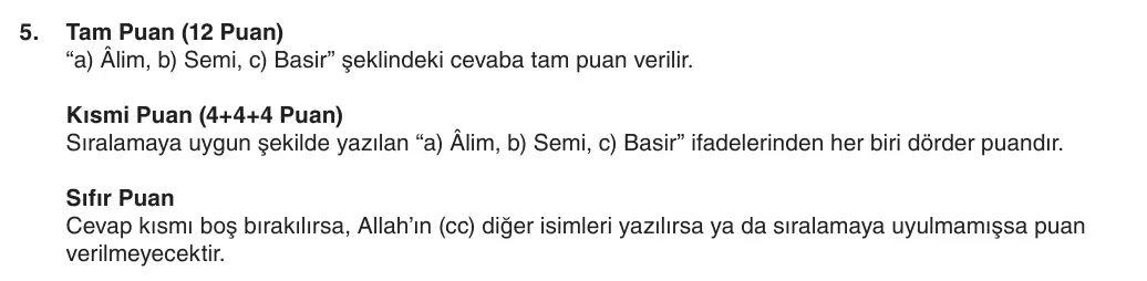 5. Sınıf Din Kültürü ve Ahlak Bilgisi 2025-2026 1. Dönem 1. Yazılı 5. Soru (Yazılıya Hazırlanıyorum) resmi çözüm görseli