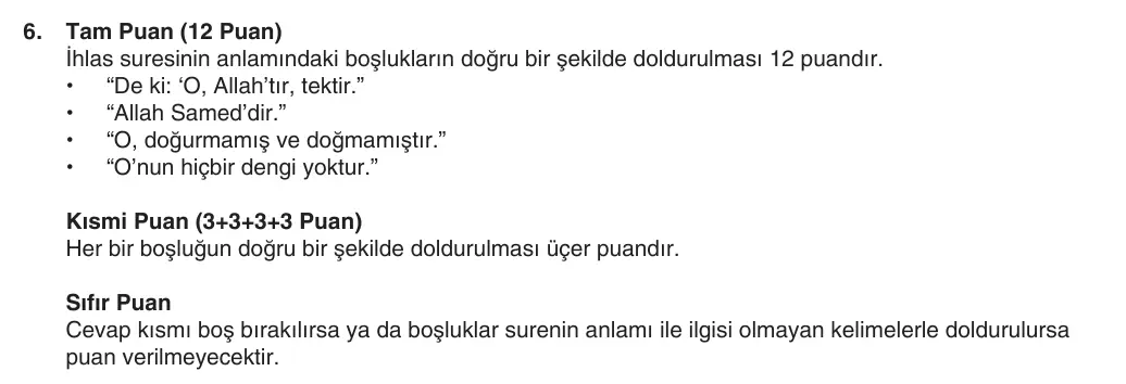5. Sınıf Din Kültürü ve Ahlak Bilgisi 2025-2026 1. Dönem 1. Yazılı 6. Soru (Yazılıya Hazırlanıyorum) resmi çözüm görseli