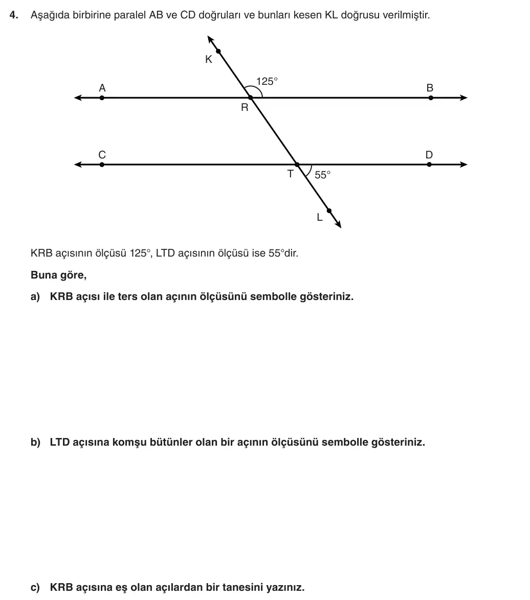 5. Sınıf Matematik 2025-2026 1. Dönem 1. Yazılı 4. Soru (Yazılıya Hazırlanıyorum) görseli