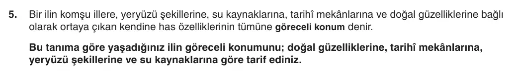 5. Sınıf Sosyal Bilgiler 2025-2026 1. Dönem 1. Yazılı 5. Soru (Yazılıya Hazırlanıyorum) görseli