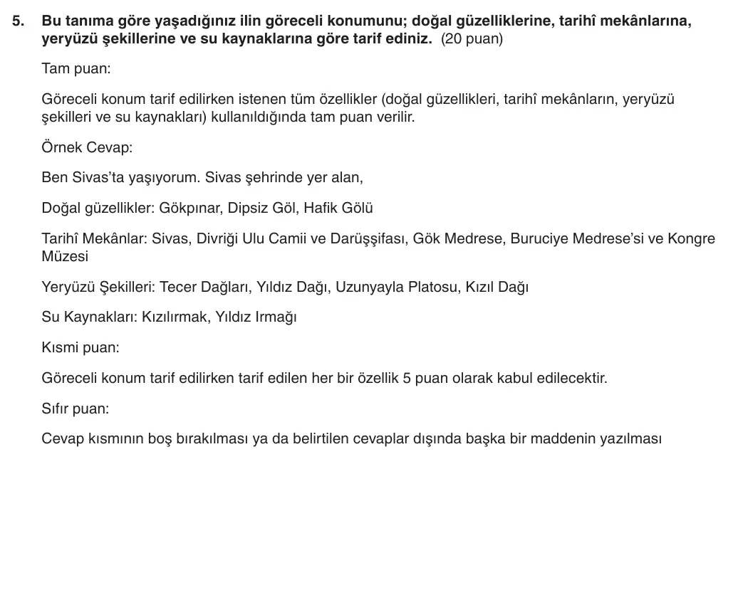 5. Sınıf Sosyal Bilgiler 2025-2026 1. Dönem 1. Yazılı 5. Soru (Yazılıya Hazırlanıyorum) resmi çözüm görseli