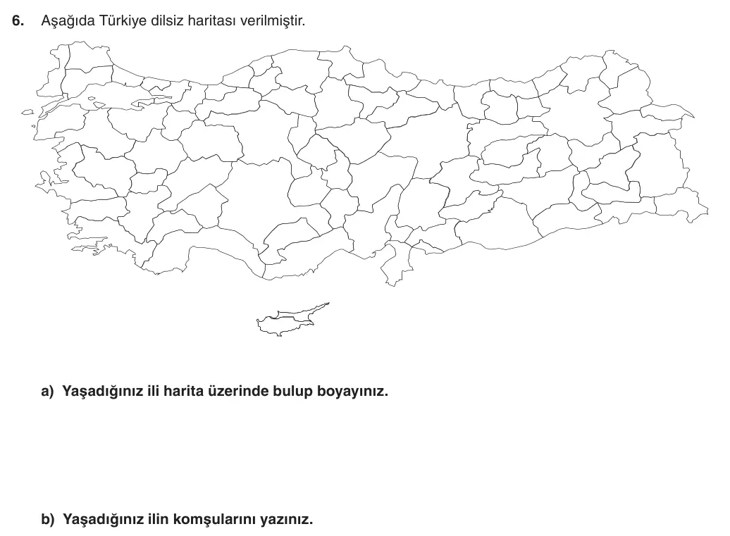 5. Sınıf Sosyal Bilgiler 2025-2026 1. Dönem 1. Yazılı 6. Soru (Yazılıya Hazırlanıyorum) görseli (1/2)