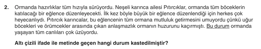5. Sınıf Türkçe 2025-2026 1. Dönem 1. Yazılı 2. Soru (Yazılıya Hazırlanıyorum) görseli