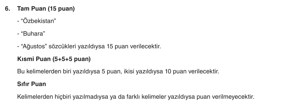 5. Sınıf Türkçe 2025-2026 1. Dönem 1. Yazılı 6. Soru (Yazılıya Hazırlanıyorum) resmi çözüm görseli