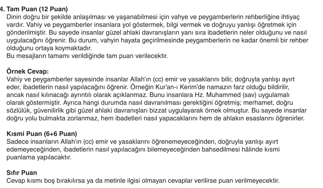 6. Sınıf Din Kültürü ve Ahlak Bilgisi 2025-2026 1. Dönem 1. Yazılı 4. Soru (Yazılıya Hazırlanıyorum) resmi çözüm görseli