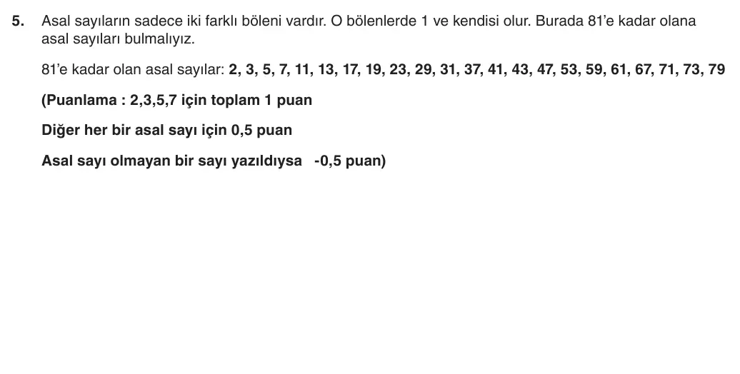 6. Sınıf Matematik 2025-2026 1. Dönem 1. Yazılı 5. Soru (Yazılıya Hazırlanıyorum) resmi çözüm görseli