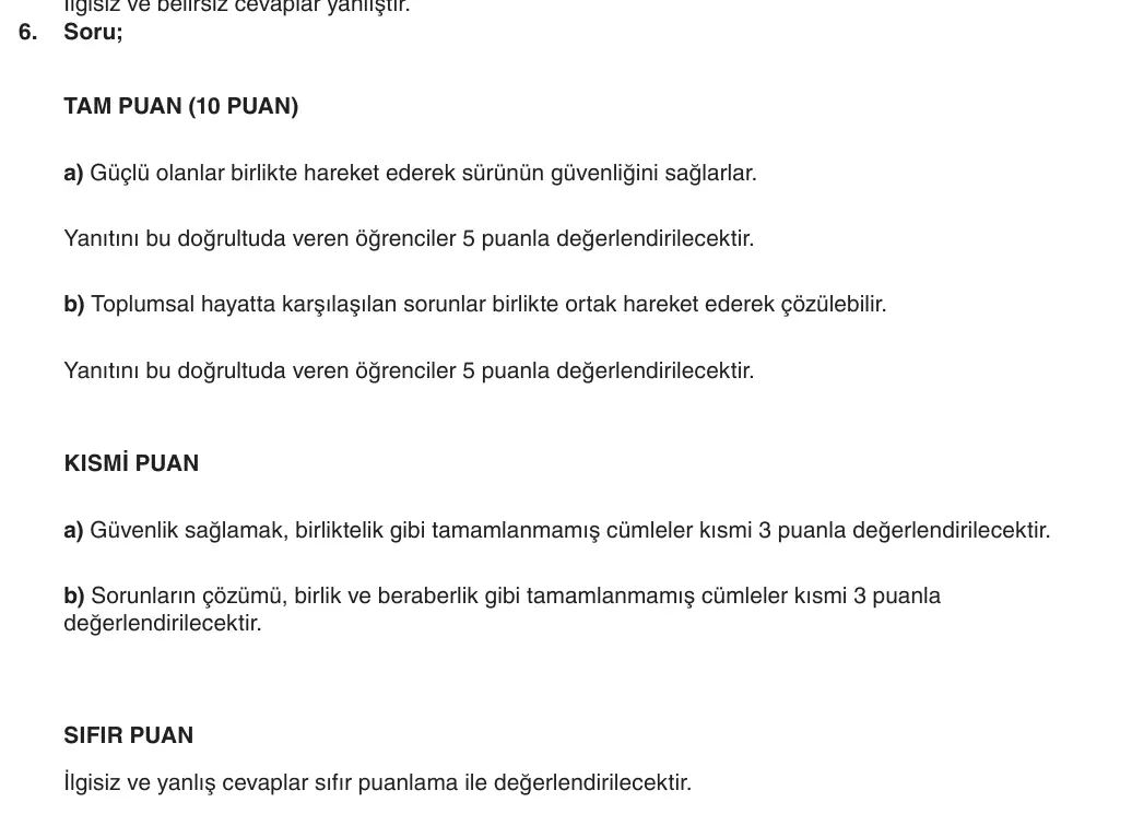 6. Sınıf Sosyal Bilgiler 2025-2026 1. Dönem 1. Yazılı 6. Soru (Yazılıya Hazırlanıyorum) resmi çözüm görseli
