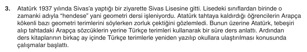 6. Sınıf Türkçe 2025-2026 1. Dönem 1. Yazılı 3. Soru (Yazılıya Hazırlanıyorum) görseli