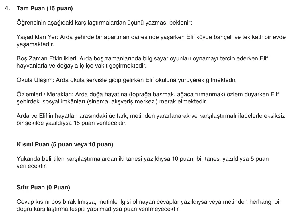 6. Sınıf Türkçe 2025-2026 1. Dönem 1. Yazılı 4. Soru (Yazılıya Hazırlanıyorum) resmi çözüm görseli