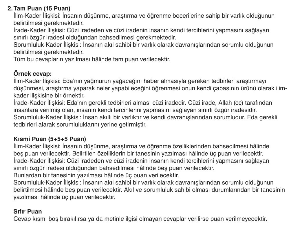 8. Sınıf Din Kültürü ve Ahlak Bilgisi 2025-2026 1. Dönem 1. Yazılı 2. Soru (Yazılıya Hazırlanıyorum) resmi çözüm görseli